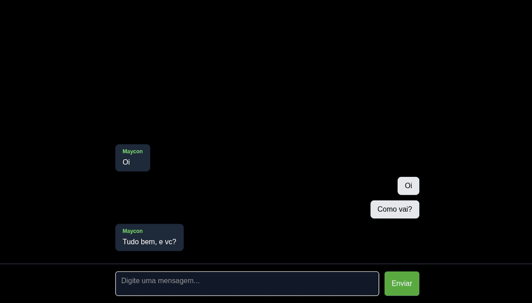 Imagem de um chat onde você consegue conversar com outra pessoa em tempo real